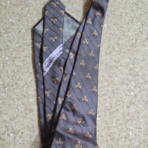 Valentino Gray and Gold Patterned Tie